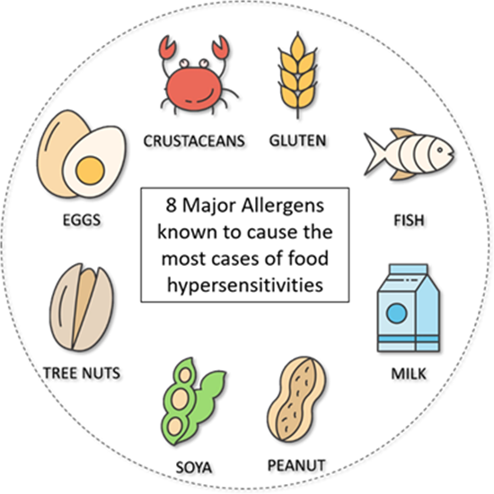 Foodallergen Majorallergens 8 major allergens