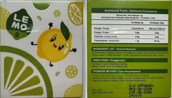 Lemo D Detox Slimming Sachets Lemo A Detox Slimming Sachets